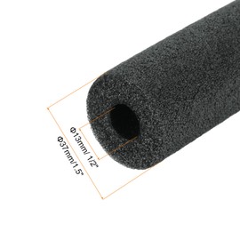sourcing map 4pcs Pipe Insulation Foam Tube Pipe Lagging 13mm(1/2 Inch) ID 37mm OD 2ft Freeze Protection for Copper Pipe, Black