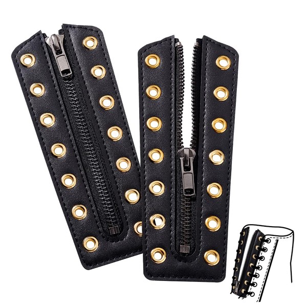 PH PandaHall Pack of 2 Leather Zip Inserts for Lacing