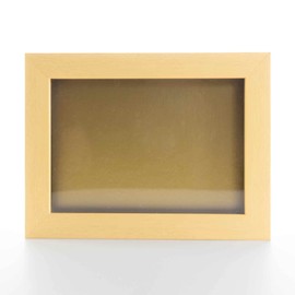 Natural 30x30 Large Shadow Box Picture Wooden Frame with Gold Acid-Free Backing UV Acrylic & Hanging Hardware - with 3/4" Usable Depth - Great Basketball Jersey Frame Display Case Shadowbox