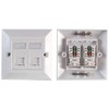 PRO SIGNAL PSG91593 1-Gang Twin Socket RJ45 Cat6 Faceplate, White