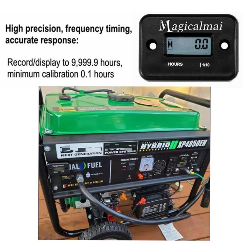 2pcs Magicalmai Inductive Hour Meter for Gas Engine Generator Lawn