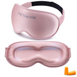 Sleep Mask for Women Men - 3D Contoured Cup, Weighted Sleep Mask, Light Blocking, FACEMOON, Soft Memory Foam, Night Shift Nurse, Travel, and Long Flight Essentials(Pink)