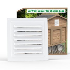 Forestchill Air Vent Louver for Chicken Coop, 6" x 6" Air Vent Grille with Built in Screen Mesh, Louvered Exhaust Grille for Chicken Coops Ventilation, White