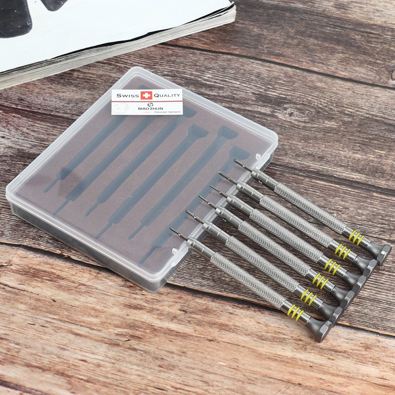 6 Pcs Watch Repairing Tool Slotted Screwdriver for Watchmaker 0.8/1.0/1.2/1.4/1.6/1.8mm