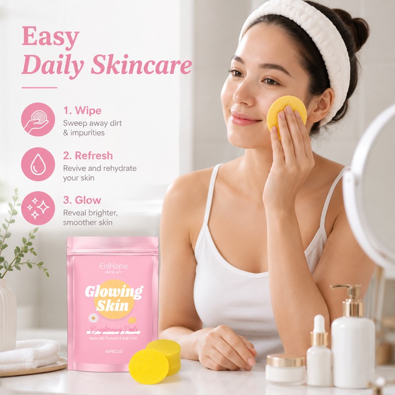 Turmeric Kojic Acid Cleansing Pads for Face – Exfoliating Toner