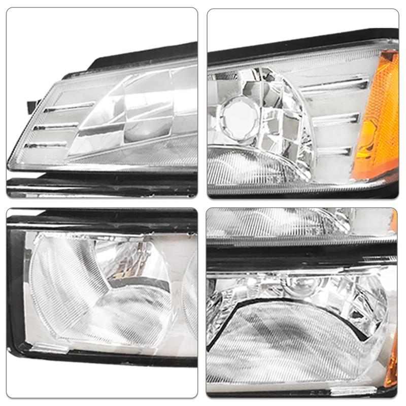 SOCKIR 4PCS Headlight Assembly Compatible with 2002-2006 Chevy Avalanche Body
