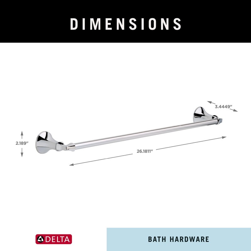 Delta Ashlyn (1-Pack) 24'' Towel Rack for Bathroom Polished Chrome