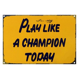 Play Like A Champion Today Sign - Play Sign Inspirational Classic Metal For Bar Restaurant Cafe Men Cave Pub Bar Home (16"x24" in, A) …