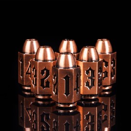 CRITALLIC Bullet Metal Dice Set 6 Pieces D6 Dices, Metal DND Dice RPG 6 Sized Dice Copper Polyhedral D&D Dice for Warhammer 40k,Dungeons and Dragons Role Playing Games/D and D Accessories