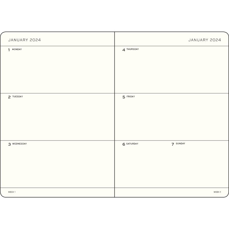 LEUCHTTURM1917 367660 Weekly Diary Softcover Medium (A5) 2024 12 Months