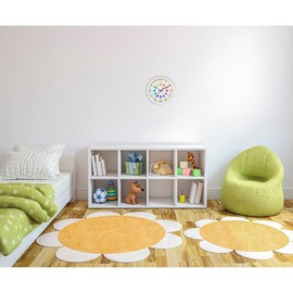 Hama Analogue Children's Wall Clock/Learning Clock, for Learning Time, No Ticking, Learning Dial With Diameter 30 cm, Low Noise, White