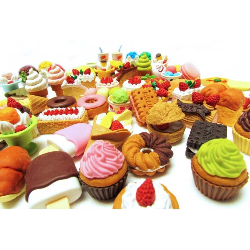 Iwako Assorted Food Cake Dessert Japanese Erasers, 10 Erasers