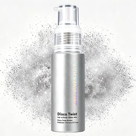 Hair and Body Glitter Spray, Ultra Shimmery Loose Powder Silver Glitter Hairspray Makeup for Festivals Prom Rave Accessories - Adds Shine, Non-Sticky, #4 Aurora, 0.33 oz