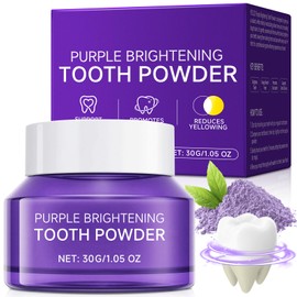 Purple Teeth Whitening Powder, Mineral Powder for Teeth Restoration, Gentle Cleansing, No Sensitivity - Melt-proof, Protects Gums and Freshens Breath