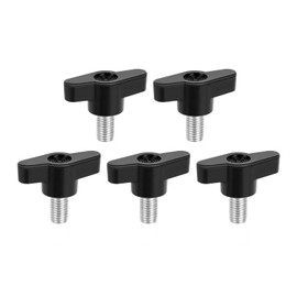 M8 x 20mm Z Type Handle Thumb Screws Plastic Head Mechanical Handle Bolts T-Shaped Wing Adjustable Knobs Carbon Steel, 5 PCS