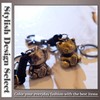 One Limitation AN118 Maneki Cat Key Chain, Leather, Charm, Accessory,