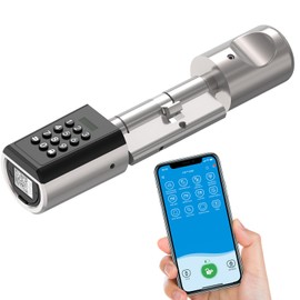 RUILON Smart Cylinder Electronic Combination Lock App Bluetooth Password Release Suitable for Door Thickness 50-100mm, Easy and Quick Installation