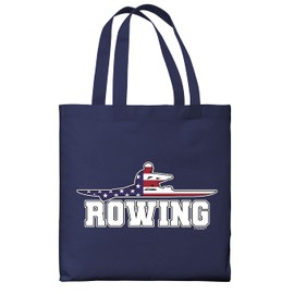American Pride Summer Games Gifts USA Sports Rowing Lightweight Navy Canvas Tote Bag