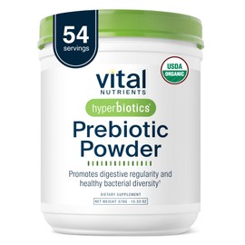 Hyperbiotics Vital Nutrients Organic Prebiotic Fiber Powder | Supports Gut Health and Digestive Regularity | Soluble Fiber Supplement for Women and Me
