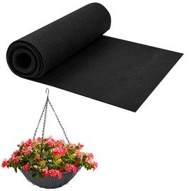 16x80 Inch Fabric Planter Liner Non Woven Plant Felt Roll Black Coco Alternative Coconut Basket Replacement Easy to Cut for Hanging Flower Basket Window Box