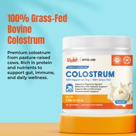 oppuland - Colostrum Supplement Powder for Men and Women – Bovine Colostrum from Grass-Fed Cows – Unflavored Dairy Protein for Daily Gut, Immune & Overall Health Support – 1.06 oz