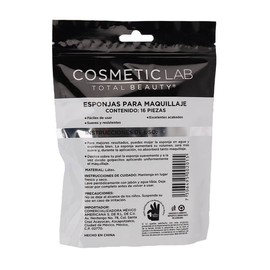 Esponjas para maquillaje Cosmetic Lab Total Beauty suaves y resistentes 16 pzas