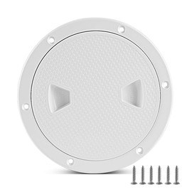 Xztrdi - Placa de cubierta redonda de ABS de 8 pulgadas, color blanco y negro, con cubierta desmontable y agujeros preperforados para kayak, barco marino, yate al aire última intervensión (blanco)