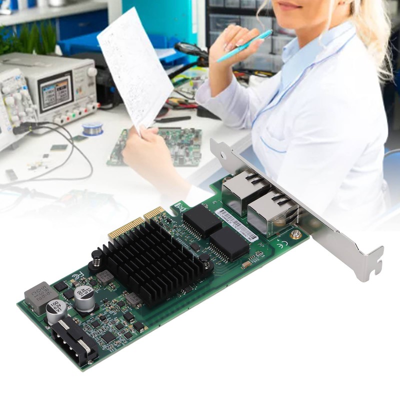 Network Card PCIE X4 Rj45 10/100/1000Mbps Gigabit Dual Port Electric