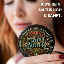YIMUKA Tattoo Butter - Premium Tattoo Balm for Daily Care & Regeneration - 100% Natural Ingredients, Organic, Vegan & Fair Trade (100 ml)