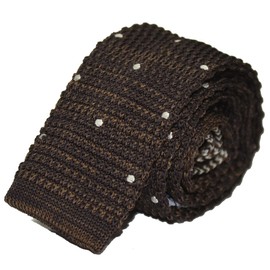 Thomas Bailey [THOMAS VAILEY] Thomas Bailey Knit Tie - First Snow Brown 5.5cm