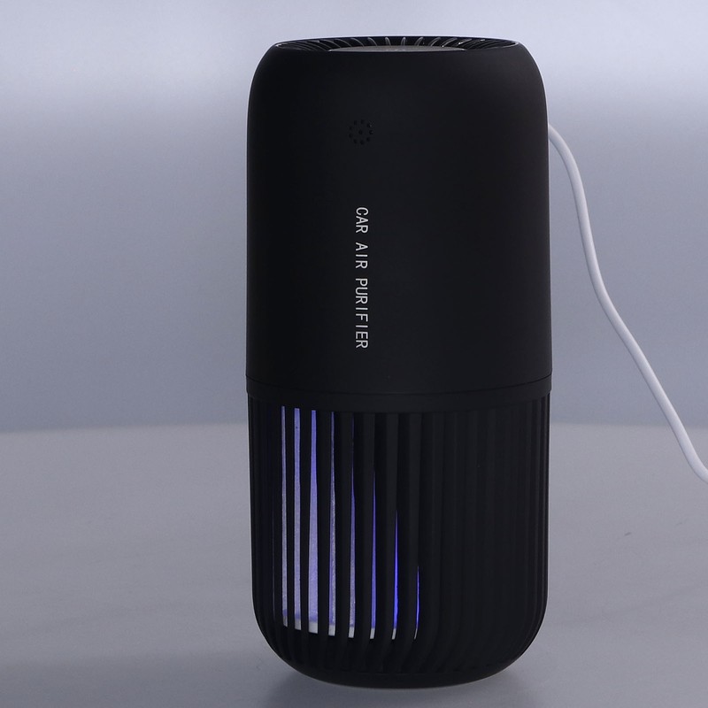 Black Air Purifier Portable USB Powered Low Noise Car Air