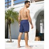 SILKWORLD Mens Swimming Trunks with Compression Liner 2 in 1