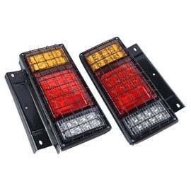 ZZDSNJ 2PCS 40 LED Trailer Tail Lights Kit with Iron Net Compatible with Isuzu NPR NPR-HD NRR NQR NKR NHR FSR FRR Truck LED Trailer Lights, HWD001