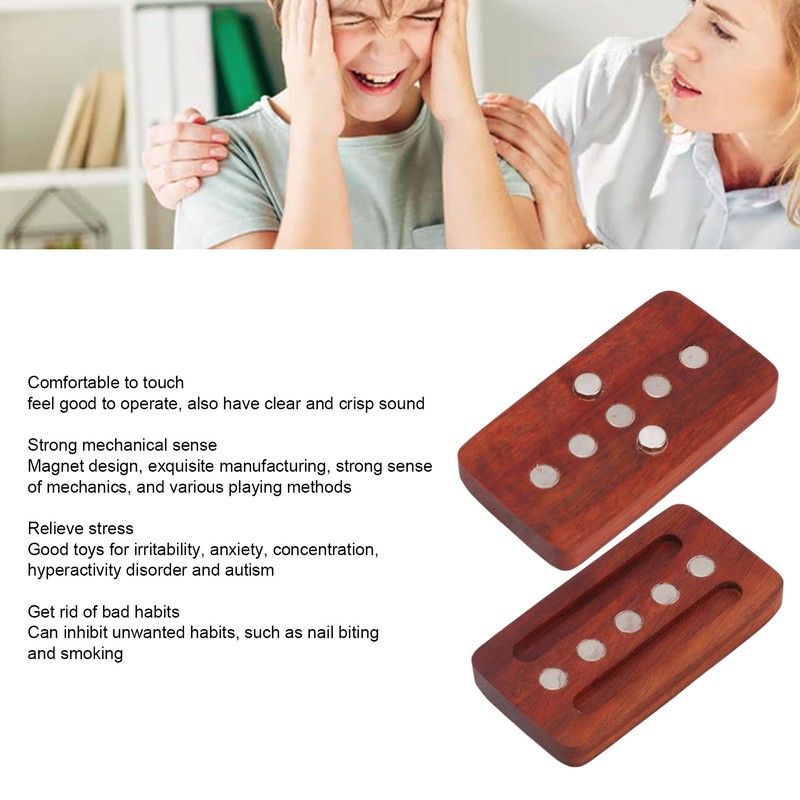 Fidget Slider Red Sandalwood Stress Relief Engraved Fingertip Fidget Slider