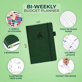 Clever Fox Bi Weekly Budget Planner – Undated Financial Planner Organizer Budget Book – Expense Tracker Notebook, Budgeting Planner, Bill Planner, Finance Planner to Manage Your Money, A5–Dark Green