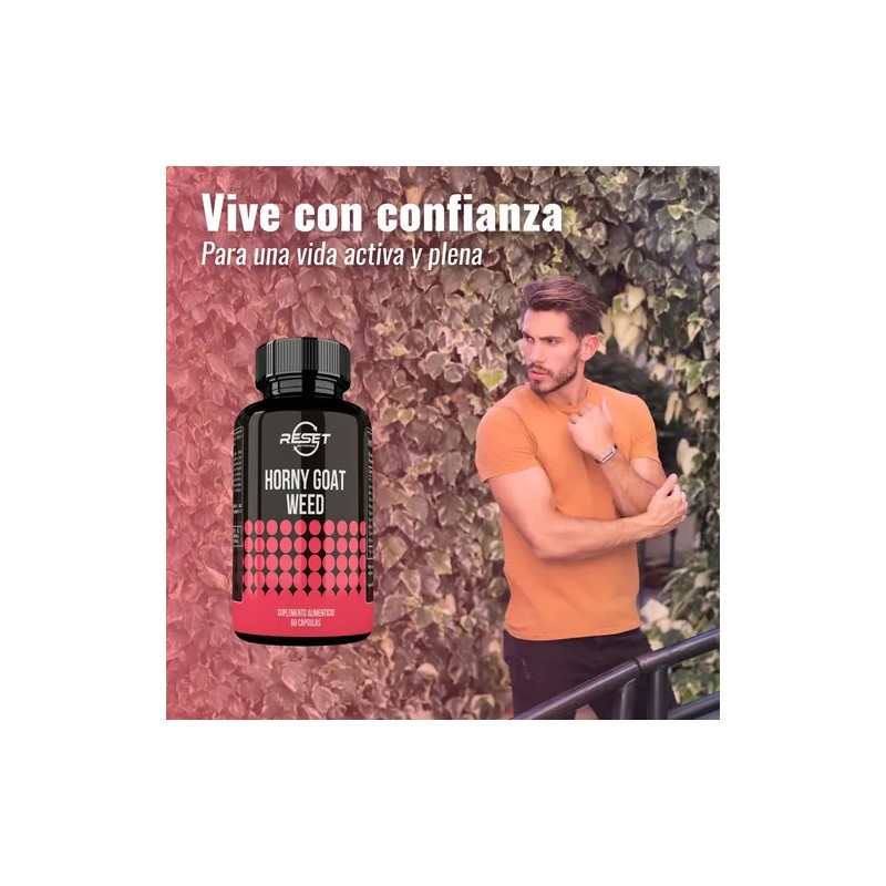 Reset Nutrition Horny Goat Energía Potencia Masculina 60cáps Sabor Sin