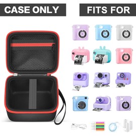 PAIYULE Children's Camera Bag for CalineGam for HiMont for Greenkinder for Hangrui Children's Camera Instant Camera Digital Video Cameras Bag for Girls Camera and Print Paper (Box Only), black, simple