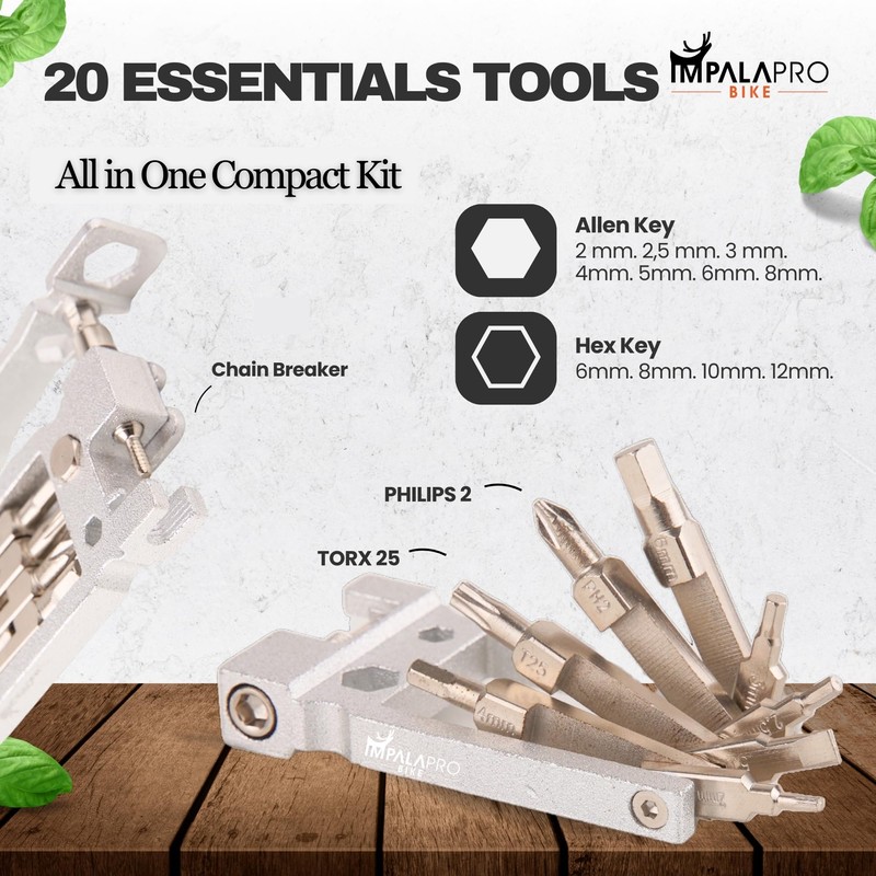 IMPALAPRO Bike Tool Kit Set 20 in 1 Compact and