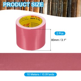 PATIKIL 3"x0.01" Bookbinding Tape, 22 Yard Total 2 Roll Cloth Bookbinding Repair Tape Book Binding Tape Self Adhesive for Repairing Old Books, Pink
