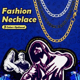 FaithHeart Women's Men's Necklace, 3 mm/5 mm/8 mm Stainless Steel Figaro Chain in in Silver/Black/Gold, Classic Figaro Chain Necklace 45 cm-75 cm Long, Chains for Birthday, Father's Day, Christmas, Stainless Steel