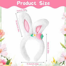 Bunny Ears, Rabbit Ears Headband Easter Bunny Costume Kids Cute Plush Hairband Cosplay Party Dress up Accessories Headbands Easter Decoration