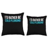 Id Rather Be Cold Plunging Ice Bath Throw Pillow