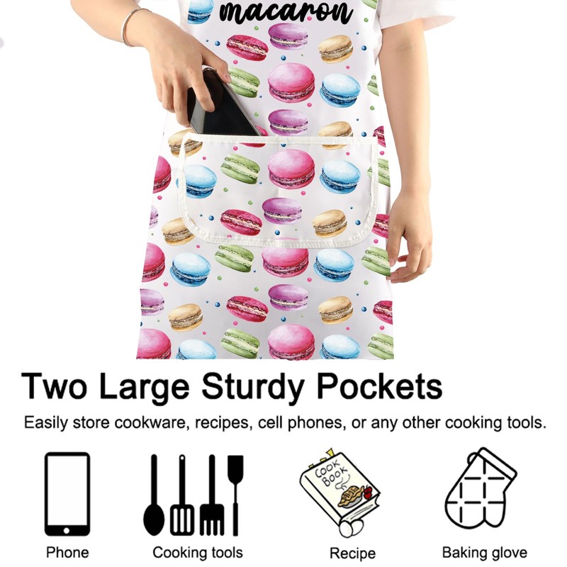 PXTIDY Macaron Inspired Kitchen Apron Macarons Baking gift Macaron Lover