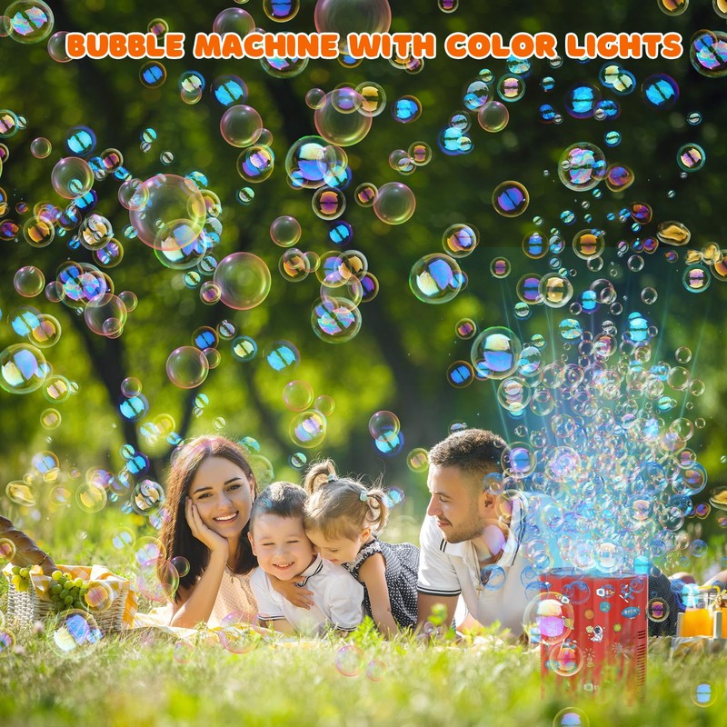 Bombble Astronaut Bubble Machine, Automatic Fireworks Bubble Machine with 240ml