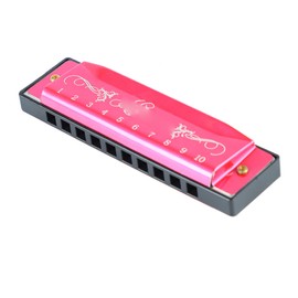 Harmonica, Professional Standard Harmonica with 10 Holes with 20 Melodies for Kids and Beginners (Rose Red)