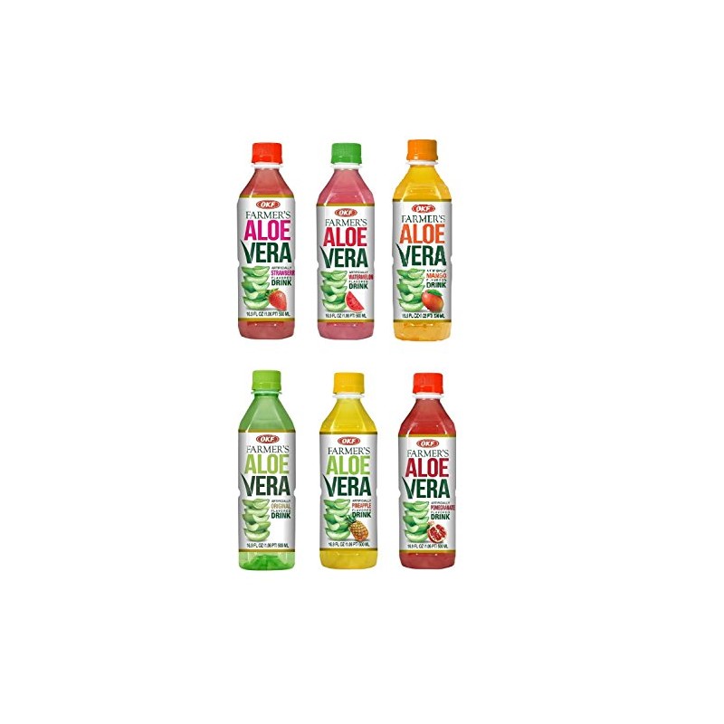 OKF Farmer's Aloe Vera Drink with Pulp Variety Pack includes