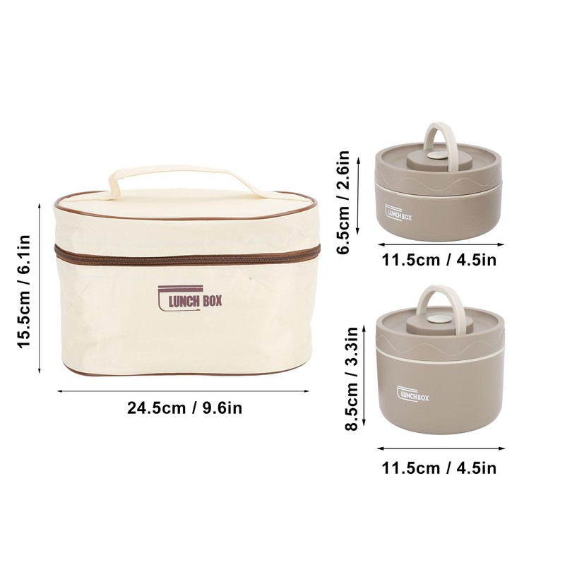 Adult Lunch Box, Portable Insulated Lunch Containers Set, Stackable Stainless