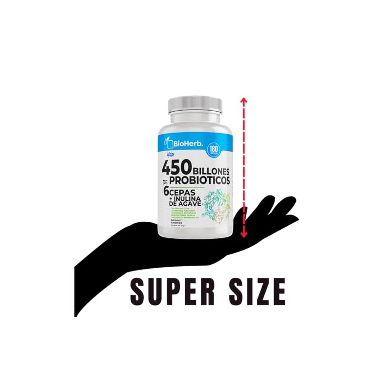 BioHerb 450 Billones de Probióticos con Inulina de Agave, 180