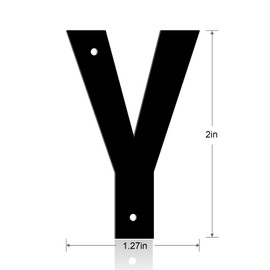 Ya_chtttwo Aluminum Numbers and Letters - Black Metal Door Numbers - Outdoor Metal Address Plate (2" Y)
