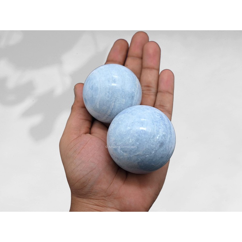 Blue Calcite Crystal Ball with Stand - 2" Inches Crystal